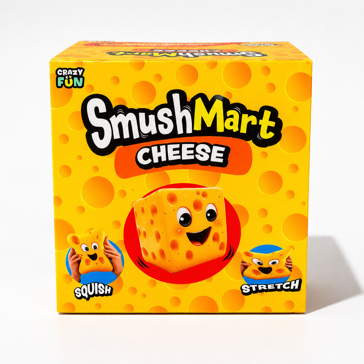 RMS Crazy Fun SmushMart Cheese Squishy Stretch Sensory Fidget Toy NEW